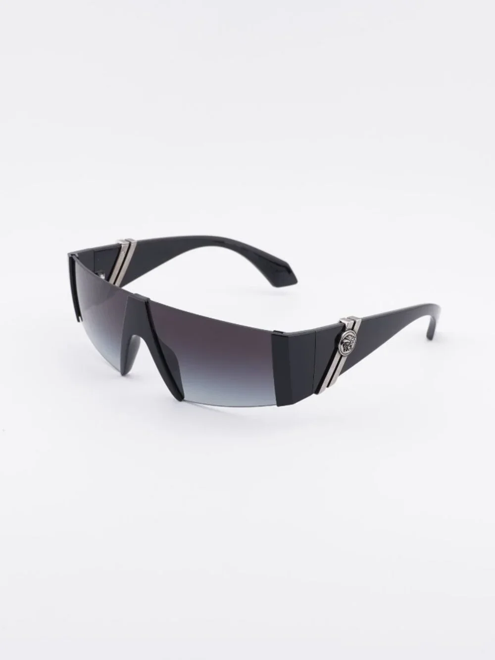 Versace VE4516 GB1/8G Sunglasses Black Shield Frame, Grey Lenses